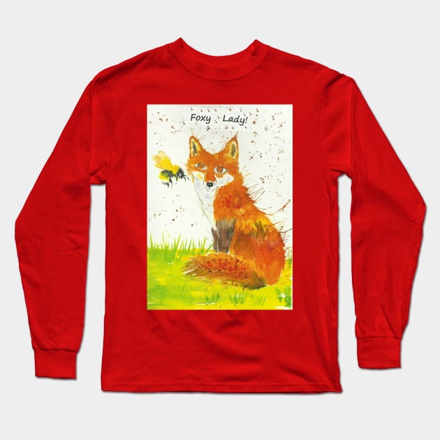 Fox, "Foxy Lady"! Long Sleeve T-Shirt by Casimirasquirkyart